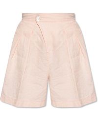 Short imprimé à taille haute Coton Forte Forte en coloris Blanc Femme Vêtements Shorts Mini shorts 
