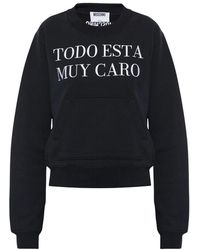 Moschino - Hoodies & Sweatvesten ,Zwart ,Katoen Sweatshirt Met Geborduurd Logo - Lyst