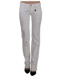 CoSTUME NATIONAL - White Cotton Slim Fit Straight Jeans Pants - Lyst