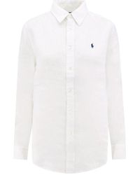 Polo Ralph Lauren - Camicia in lino con ricamo del logo - Lyst