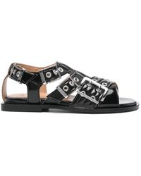 Ganni - Feminine Buckle Sandals - Lyst