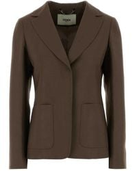 Fendi - Jassen ,Bruin ,Stijlvolle Jas - Lyst