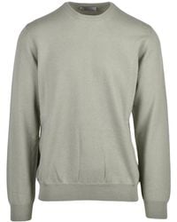 Alpha Studio - Truien & Vesten ,Groen ,Kasjmier Pullover Girocollo - Lyst