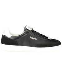 Blauer - Schwarze Urbane Sneakers Mit Weißen Details - Lyst