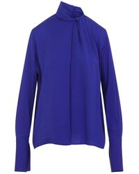 Tom Ford - Wassen Zijde Georgette Blouse Met Lange Mouwen - Lyst