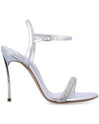Casadei - Silberne Kristall Sandalen Blade Stratosphere - Lyst