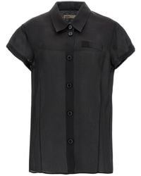 KHAITE - Keefe Semi-Transparante Zijde Organza Shirt - Lyst