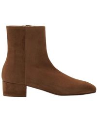 SCAROSSO - Ambra brauner stiefelette mit absatz,ambra hellblaue denim stiefelette mit absatz - Lyst