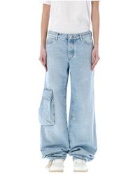 Off-White c/o Virgil Abloh Boyfriend Jeans - - Dames - Blauw