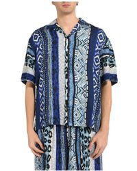 Laneus - Jacquard Short Sleeve Shirt - Lyst