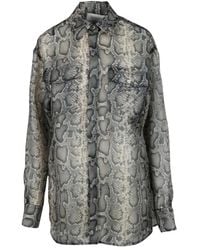 Sportmax - Overhemden ,Veelkleurig ,Organza Doorschijnende Organza Blouse - Lyst