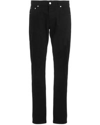 McQueen - Zwarte Logo Geborduurde Casual Jeans - Lyst