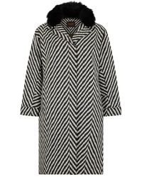 Moorer - Elegante Zigzag Jas Met Bont - Lyst