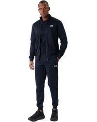 EA7 - Fitness ,Blauw ,Polyester Technical Fabric Core Identity Tracksuit Fz - Lyst