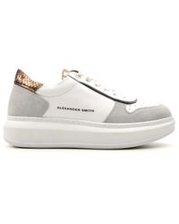 Alexander Smith - Weiße/bronzene sneakers für lässigen look - Lyst