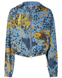 Fendi - Jassen ,Blauw ,Leer Reversible Windbreaker - Lyst