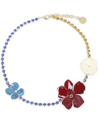 Marni - Enamel Flower Rhinestone Necklace - Lyst