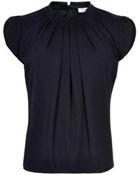 iN FRONT - Overhemden ,Blauw ,Polyester Blouse Met Ruchedetails - Lyst