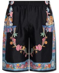 Versace - Seidenshorts Mit Coral Theatre-Print - Lyst