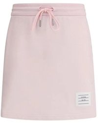 Thom Browne - Rokken ,Roze ,Katoen Katoenen Mini Rok Met Trekkoord Tailleband - Lyst