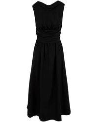 Aspesi - Kleedjes ,Zwart ,Polyester Elegante Zwarte Jurk Model 2905 - Lyst