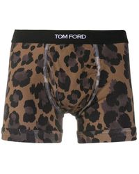 Tom Ford - Ondergoed ,Bruin ,Katoen Luipaardprint Boxershorts - Lyst