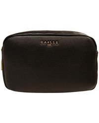 Gaelle Paris - Schwarze Kunstleder-Kameratasche Mit Metall-Logo Und Jacquard-Schultergurt - Lyst
