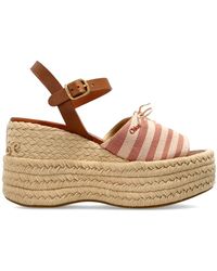 Chloé - Schoenen ,Roze ,Katoen Isla Wedge Espadrille - Lyst