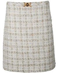 Versace - Rokken ,Wit ,Katoen Mini Bouclé Rok - Lyst