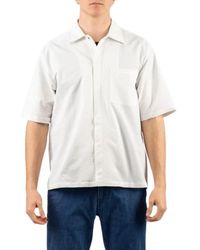 Herno - Overhemden ,Wit ,Polyester Seersucker Shirt - Lyst
