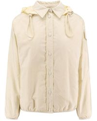 Moncler - Nylon Hooded Jas Met Drukknopen - Lyst