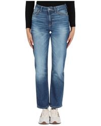 Guess - Jeans straight high con cinque tasche - Lyst