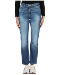 Guess - Straight high jeans mit fünf taschen - Lyst