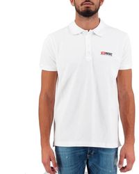 DIESEL - Cotone bianca polo magliette logo contrasto - Lyst