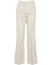 Kaos - Broeken ,Katoen Hoge Taille Pinstripe Broek - Lyst