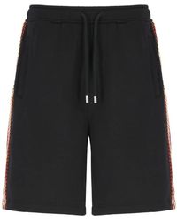 Lanvin - Schwarze bermuda-shorts aus baumwolle mit elastischem bund - Lyst