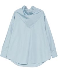 Ami Paris - Overhemden ,Blauw ,Katoen Heldere Blauwe Overhemd Met Grote Kraag - Lyst