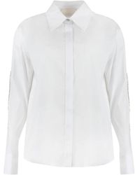 Genny - Shirt Met Lange Mouwen En Sierlijke Kraag - Lyst