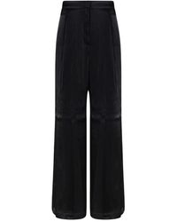 Michael Kors - Iridescent Wijde Pijpen Zwarte Broek - Lyst