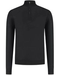 MALELIONS - Truien & Vesten ,Zwart ,Wol Premium Merino Half Zip - Lyst