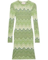 MC2 Saint Barth - Zigzag-Knit Long-Sleeve Dress - Lyst