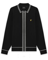 Lyle & Scott - Truien & Vesten ,Zwart ,Tipped Gebreid Jack Met Ritssluiting - Lyst