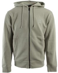 BOSS - Hoodies & Sweatvesten ,Groen ,Katoen Zetalky Zip-Through Hoodie - Lyst