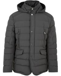 Moorer - Gesteppte jacke mit wolle-flanell details - Lyst