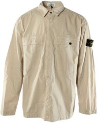 Stone Island - Beiges Overshirt Für Herren - Lyst