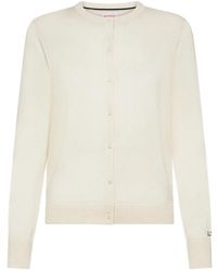 Sun 68 - Truien & Vesten ,Wit ,Katoen Basic Vest Met Ronde Hals - Lyst