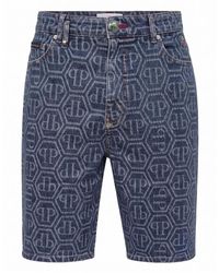 Philipp Plein - Korte Broeken ,Blauw ,Katoen Formentera Shorts - Lyst
