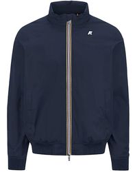 K-Way - Jassen ,Blauw ,Nylon Waterdichte Stretch Nylon Jas - Lyst