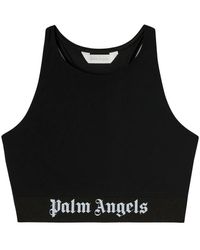Palm Angels - Tops ,Zwart ,Zwarte Sport Top Voor Vrouwen - Lyst