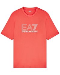 EA7 - Tops ,Rood ,Short Sleeve T-Shirt - Lyst